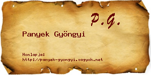 Panyek Gyöngyi névjegykártya